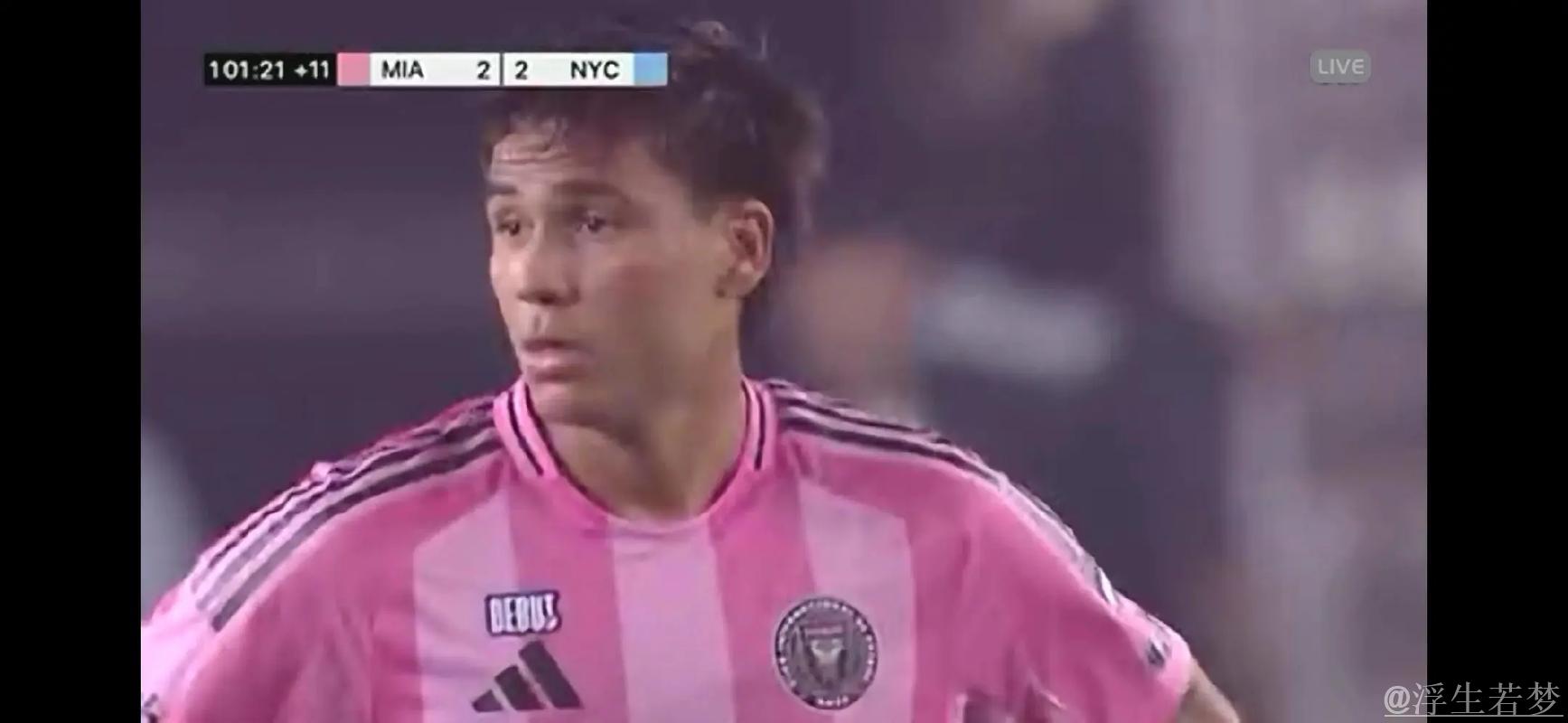 梅西双助攻助阵，十人迈阿密100分钟逼平纽约城2-2